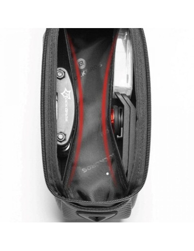Sakwa rowerowa rockbros b68-1 na ramę pancerna z kieszonką na telefon 1.7l - czarna