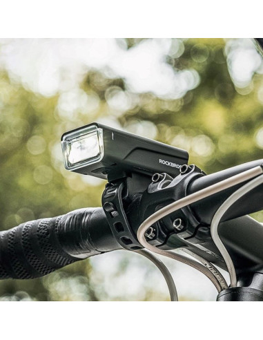 Lampka rowerowa przednia rockbros 24510003001 260 lm + kabel usb-c - usb-a - czarna