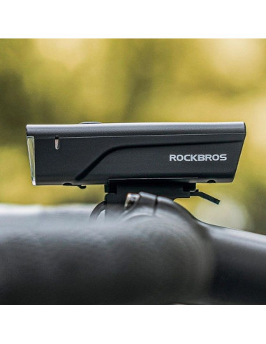 Lampka rowerowa przednia rockbros 24510003001 260 lm + kabel usb-c - usb-a - czarna