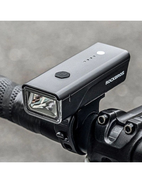 Lampka rowerowa przednia rockbros 24510003001 260 lm + kabel usb-c - usb-a - czarna