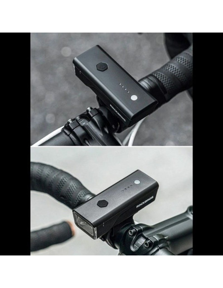 Lampka rowerowa przednia rockbros 24510003001 260 lm + kabel usb-c - usb-a - czarna