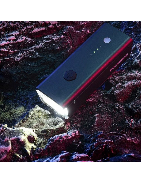 Lampka rowerowa przednia rockbros 24510003001 260 lm + kabel usb-c - usb-a - czarna