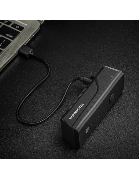 Lampka rowerowa przednia rockbros 24510003001 260 lm + kabel usb-c - usb-a - czarna