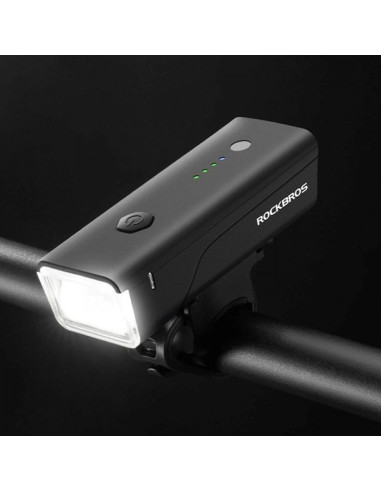 Lampka rowerowa przednia rockbros 24510003001 260 lm + kabel usb-c - usb-a - czarna