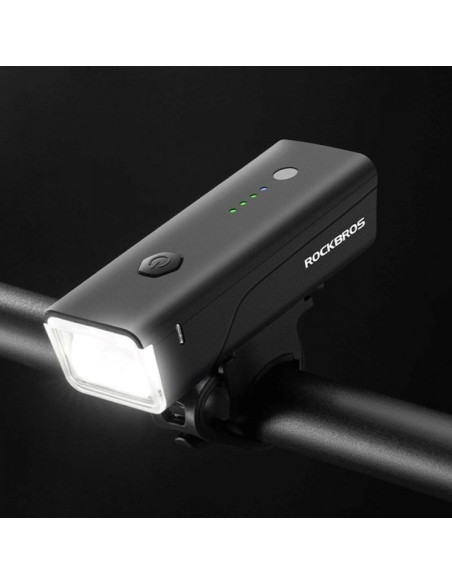 Lampka rowerowa przednia rockbros 24510003001 260 lm + kabel usb-c - usb-a - czarna
