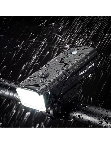Lampka rowerowa przednia rockbros 24510003001 260 lm + kabel usb-c - usb-a - czarna
