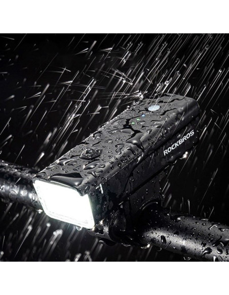 Lampka rowerowa przednia rockbros 24510003001 260 lm + kabel usb-c - usb-a - czarna