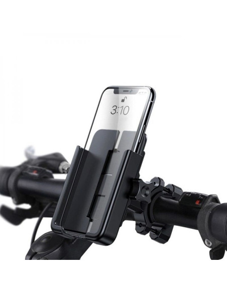 Wozinsky metalowy uchwyt na telefon do roweru, hulajnogi czarny (wbhbk3)