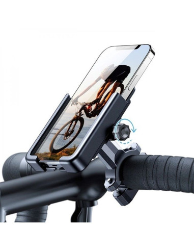 Wozinsky metalowy uchwyt na telefon do roweru, hulajnogi czarny (wbhbk3)