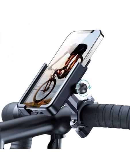 Wozinsky metalowy uchwyt na telefon do roweru, hulajnogi czarny (wbhbk3)