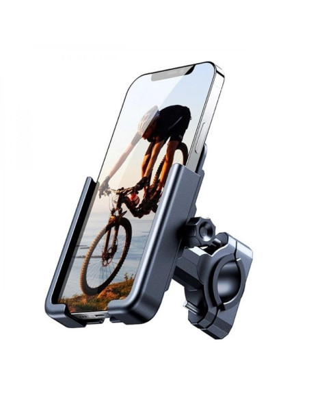 Wozinsky metalowy uchwyt na telefon do roweru, hulajnogi czarny (wbhbk3)