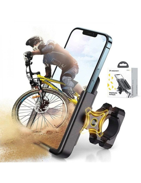Wozinsky metalowy uchwyt na telefon do roweru, hulajnogi czarny (wbhbk3)