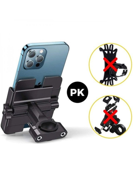 Wozinsky metalowy uchwyt na telefon do roweru, hulajnogi czarny (wbhbk3)