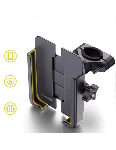 Wozinsky metalowy uchwyt na telefon do roweru, hulajnogi czarny (wbhbk3)