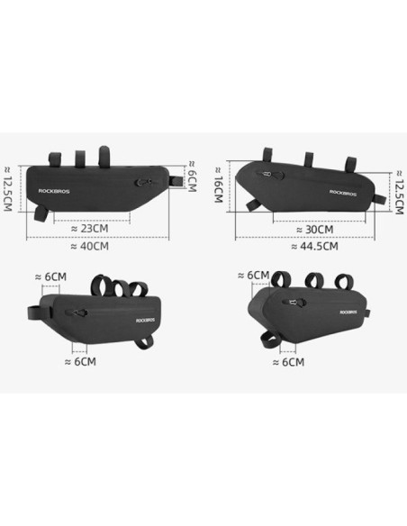 Sakwa rowerowa rockbros as-043 na rzepy 3l - czarna