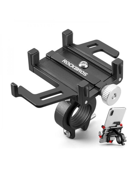 Uchwyt rowerowy rockbros 699-bk ze stopu aluminium do telefonu - czarny