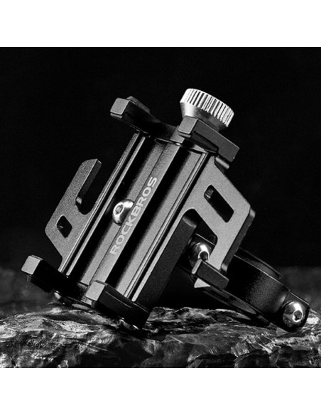 Uchwyt rowerowy rockbros 699-bk ze stopu aluminium do telefonu - czarny