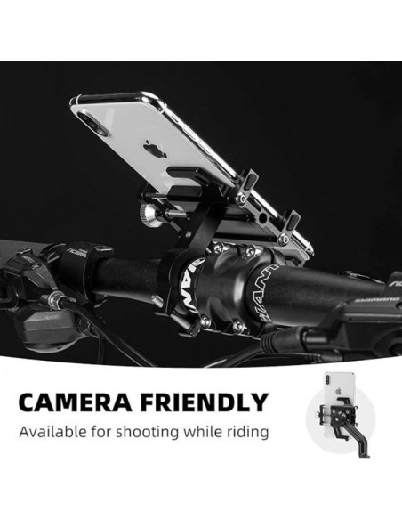 Uchwyt rowerowy rockbros 699-bk ze stopu aluminium do telefonu - czarny