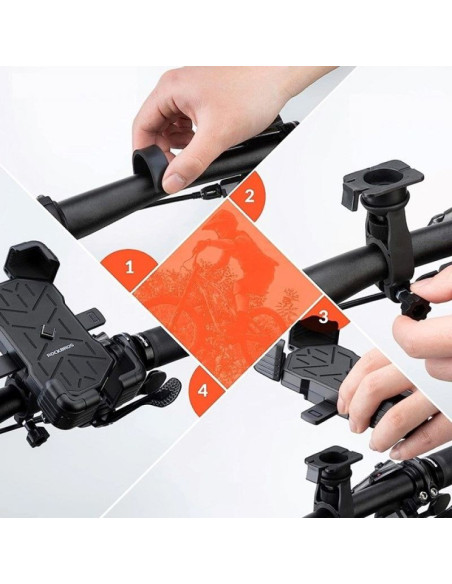 Uchwyt na telefon rockbros 25210030001 do roweru na kierownicę - czarny