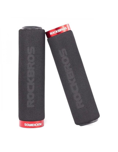 Uchwyty rowerowe rockbros bt1001bkrd z gąbki na kierownicę - czarno-czerwone