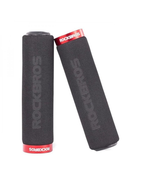 Uchwyty rowerowe rockbros bt1001bkrd z gąbki na kierownicę - czarno-czerwone