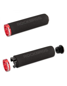 Uchwyty rowerowe rockbros bt1001bkrd z gąbki na kierownicę - czarno-czerwone 2