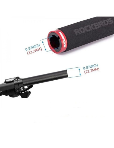 Uchwyty rowerowe rockbros bt1001bkrd z gąbki na kierownicę - czarno-czerwone