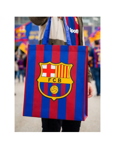 Fc barcelona torba na zakupy ekologiczna shopping bag 32x38cm b9040