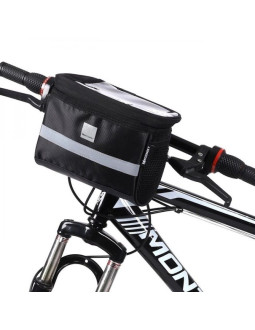 Wozinsky torba rowerowa na kierownicę z etui na telefon 2 l czarny (wbb12bk)