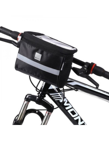 Wozinsky torba rowerowa na kierownicę z etui na telefon 2 l czarny (wbb12bk)