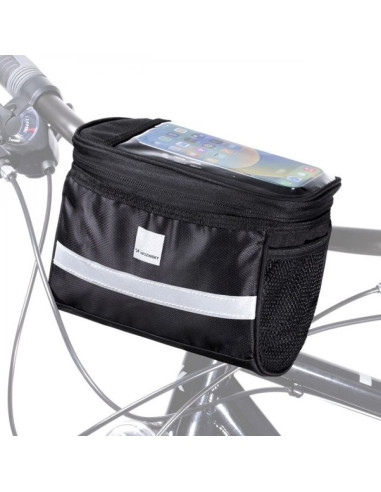 Wozinsky torba rowerowa na kierownicę z etui na telefon 2 l czarny (wbb12bk)
