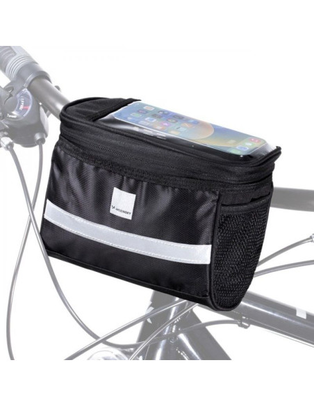Wozinsky torba rowerowa na kierownicę z etui na telefon 2 l czarny (wbb12bk)