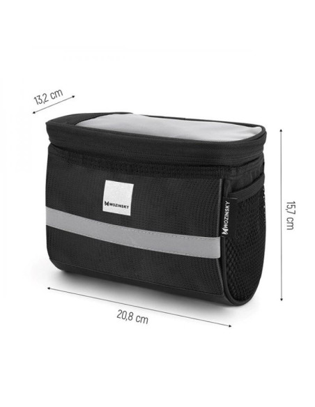 Wozinsky torba rowerowa na kierownicę z etui na telefon 2 l czarny (wbb12bk)