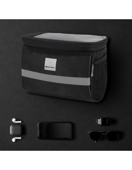 Wozinsky torba rowerowa na kierownicę z etui na telefon 2 l czarny (wbb12bk)