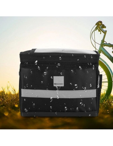 Wozinsky torba rowerowa na kierownicę z etui na telefon 2 l czarny (wbb12bk)