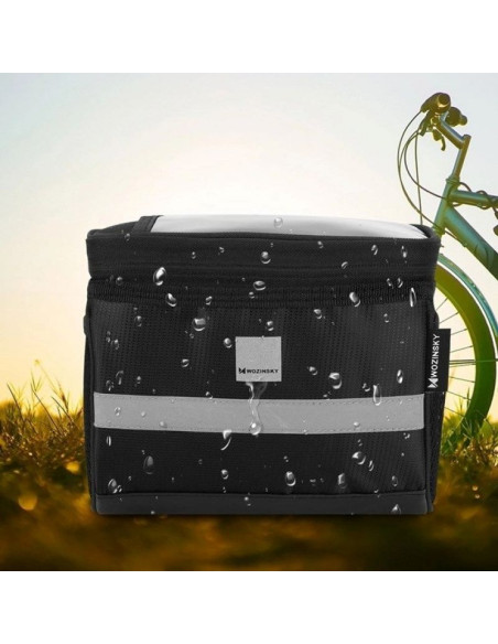 Wozinsky torba rowerowa na kierownicę z etui na telefon 2 l czarny (wbb12bk)