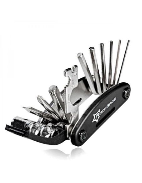 Narzędzie wielofunkcyjne 16w1 rockbros gj1601 do naprawy rowerów - czarne