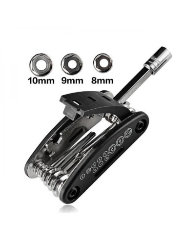 Narzędzie wielofunkcyjne 16w1 rockbros gj1601 do naprawy rowerów - czarne