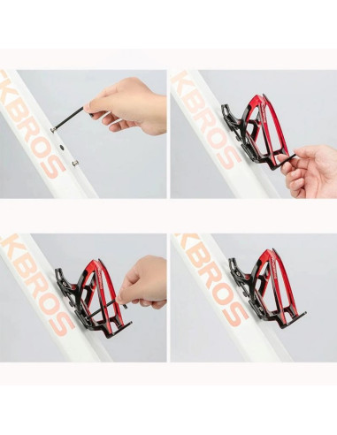 Uchwyt rowerowy rockbros fk338 na bidon - czarno-czerwony