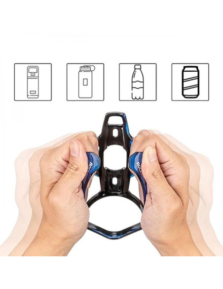 Uchwyt rowerowy rockbros fk338 na bidon - czarno-niebieski