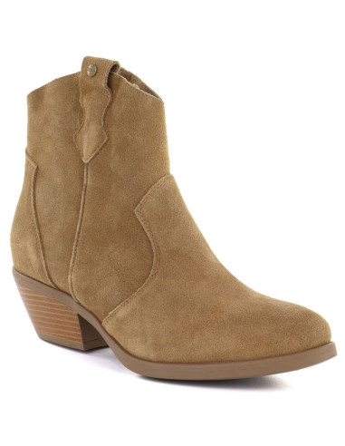 Skórzane botki damskie kowbojki camel big star tt274953