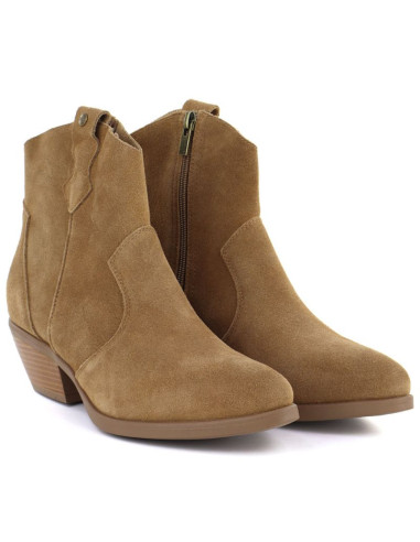 Skórzane botki damskie kowbojki camel big star tt274953