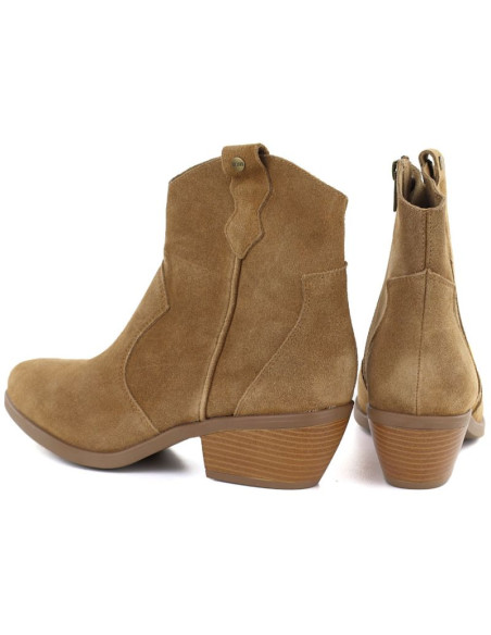 Skórzane botki damskie kowbojki camel big star tt274953