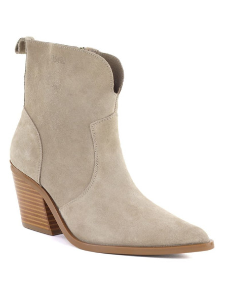 Skórzane botki damskie kowbojki beżowe big star tt274958