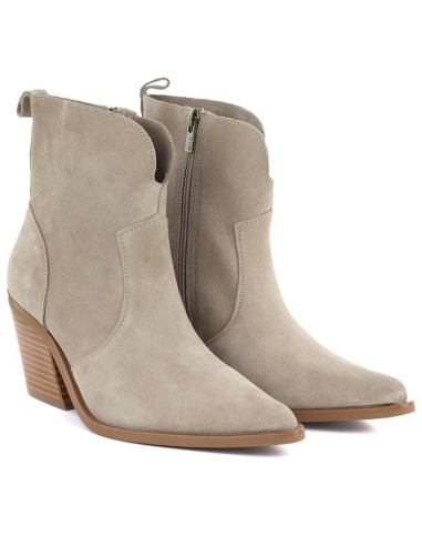 Skórzane botki damskie kowbojki beżowe big star tt274958