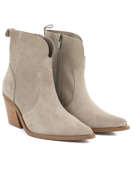 Skórzane botki damskie kowbojki beżowe big star tt274958