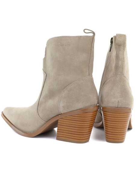 Skórzane botki damskie kowbojki beżowe big star tt274958