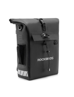 Sakwa rowerowa rockbros z funkcją plecaka, wodoodporna, z zaczepem na kask 18l - czarna
