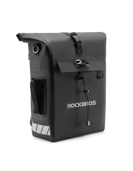 Sakwa rowerowa rockbros z funkcją plecaka, wodoodporna, z zaczepem na kask 18l - czarna