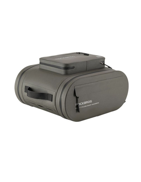 Sakwa rowerowa rockbros wodoodporna, na bagażnik, pojemność 14l - szara